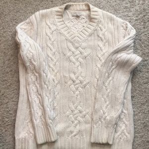 Cream cableknit sweater
